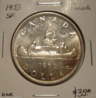 Canada 1953 Sf Elizabeth Ii Silver Dollar - Unc photo