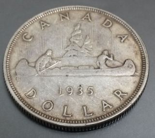 1935 Canadian $1 Dollar Silver Coin - Choice Very Fine To Extremely Fine photo