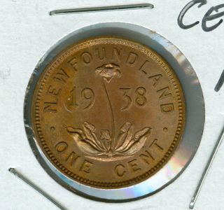 1938 Newfoundland Cent R/b Top Grade State. photo
