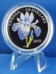 2013 Blue Flag Iris $20 Fine Silver Proof Coin Full Color + 3 Swarovski Crystals Coins: Canada photo 1