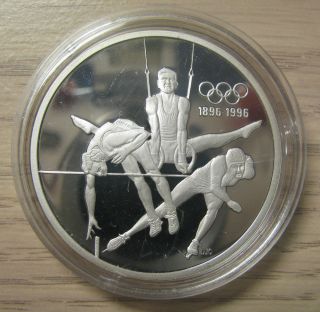 1992 Proof $15 Olympics - Speed Skater,  Pole Vaulter & Gymnast Canada.  925 Silver photo