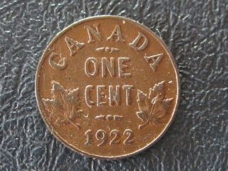 Canada Higher Grade 1922 Fine Small Cent photo