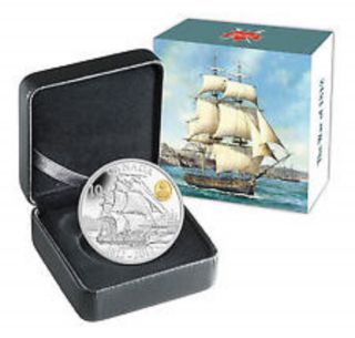 Canada 2012 War Of 1812 200th Hms Shannon $10 Gold Plated Fine Silver Proof Coin photo