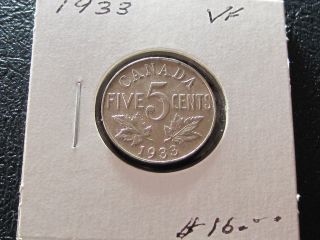 Canada 1933 Very Fine Five Cent photo