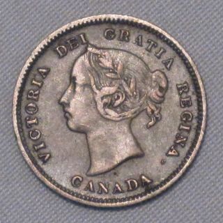 Canada 1886 Five Cents Silver Coin Scarce Variety N1 - 088 photo