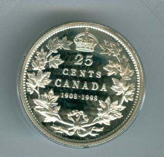 1998 Canada Silver 25 Cents Finest Graded Ultra Cameo Proof. photo