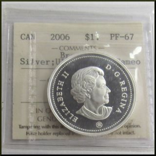 Canada 2006 Bravery Red Enamel Fine Silver Dollar.  9999 % Iccs Certified Pf - 67 photo