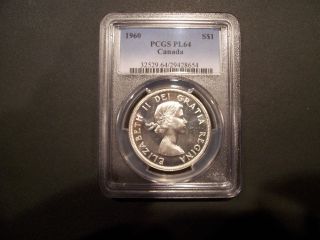 1960 Canadian Silver Dollar Pcgs Pl64 - - Proof Like photo