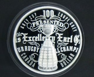 2012 Canada Proof.  9999 Fine Silver Dollar - 100th Grey Cup Limited Edition photo