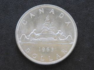 1963 Canada Silver Dollar Canadian Coin A1768 photo
