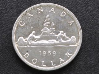 1959 Canada Silver Dollar Canadian Coin A4223 photo
