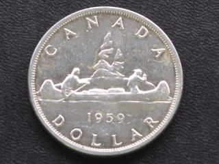 1959 Canada Silver Dollar Canadian Coin A4211 photo