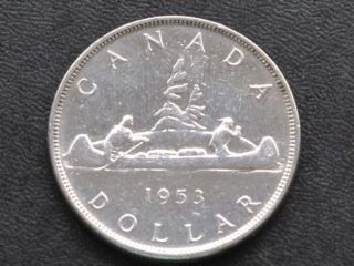 1953 Canada Silver Dollar Canadian Coin A4245 photo