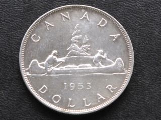 1953 Canada Silver Dollar Canadian Coin A4242 photo