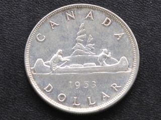1953 Canada Silver Dollar Canadian Coin A4238 photo