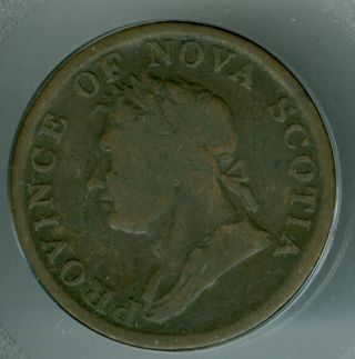 1832 Nova Scotia Half Penny Token Very Fine Flat Top - 3n. photo