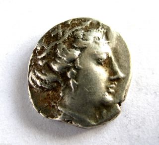 C.  250 B.  C Ancient Greece Histaea Silver Hemmi - Drachma Coin.  Vf photo