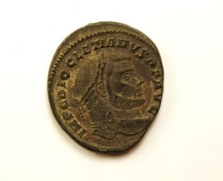Ancient Diocletian Ae Silvered Follis Moneta Roman Imperial Coin Vf Xf photo