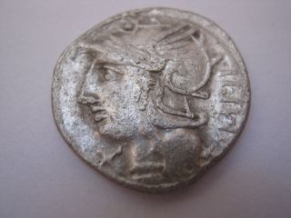 Roman Republic Denarius Of Family Baebia,  137 B.  C. photo