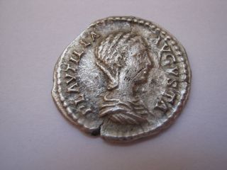 Roman Silver Denarius Of Plautilia,  202 A.  D. photo