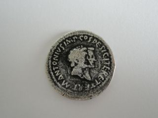 Marcus Antonius And Octavia Wedding Coin 39 B.  C. photo