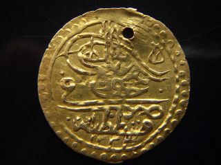 1223/2 1/2 Yarim Zeri Mahbub Islamic Ottoman Turkey Islambol Very Rare Gold Coin photo