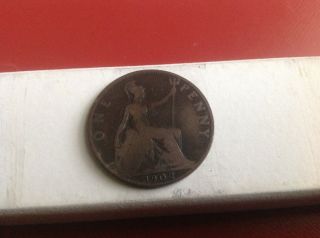 Great.  Britain Large Penny 1902 photo