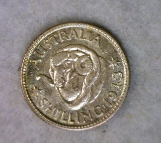 Australia Shilling 1943 S Unc Silver Coin photo