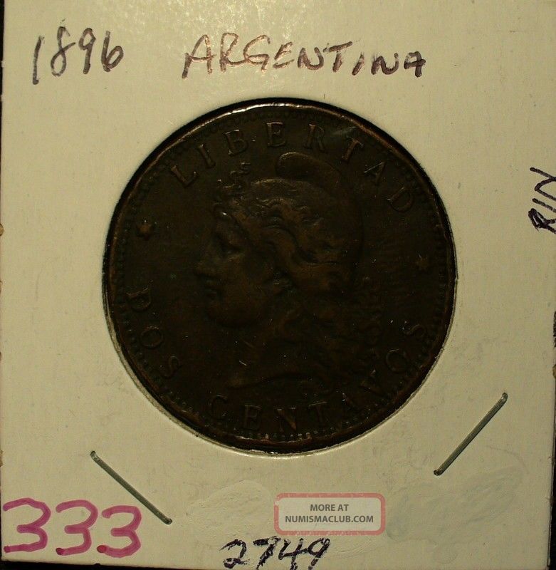 Argentina Dos Centavos 1896 South America photo
