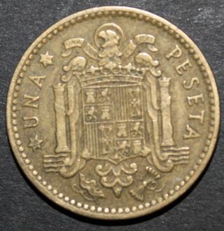 1953 Spain 1 Peseta Coin - Una Peseta photo