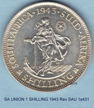South Africa 1943 1 Shilling Almost Unc Sau 1s431 photo