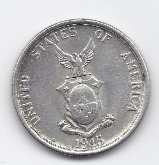 Us Philippines 1945 S Silver Half Dollar 90% Silver Half Dollar Ww2 Usa Minted photo