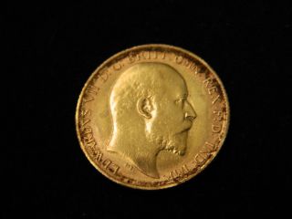 1910 S Gold Australia King Edward Vii Half Sovereign Gold Coin photo