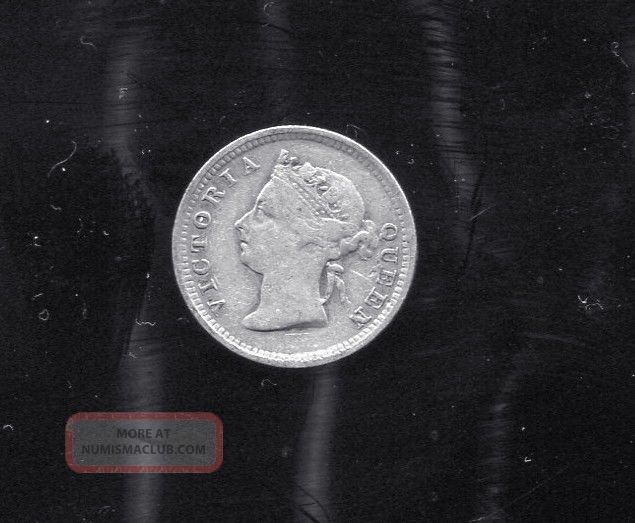 Hong Kong - Qv 1887 Silver 5 Cents Asia photo