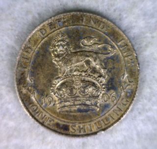 Great Britain Shilling 1906 Extra Fine British Silver Coin photo
