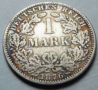 Germany Empire 1876 - A 1 Mark +patina Vf Silver |c3667 photo