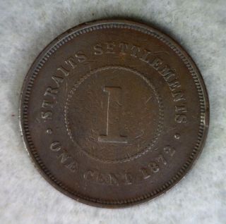 Straits Settlements 1 Cent 1872 H Coin photo