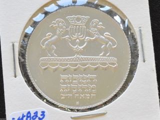 1972 Israel 5 Lirot Silver Proof Coin Hanukkah D4810 photo