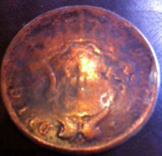 1865 Azores Portugal Luiz I - 20 Reis - Km15 - Big Bronze Coin photo