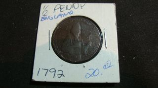 1792 1/2 Penny - England photo
