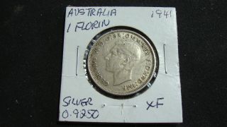 1941 Australia 1 Florin Silver Coin 0.  9250 photo