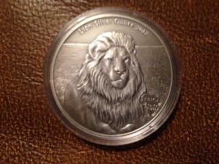 Gabun / Gabon 1000 Francs 2013 Silver 1 Oz Lion Antique Finish photo