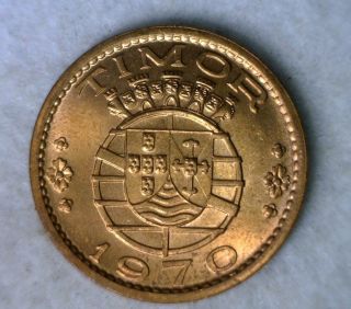 Timor 1 Escudo 1970 Red Bu Portugal Coin photo