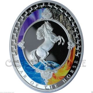 The Horse Lunar Series 1oz Silver Proof Coin With Feng Shui 5 Elements photo