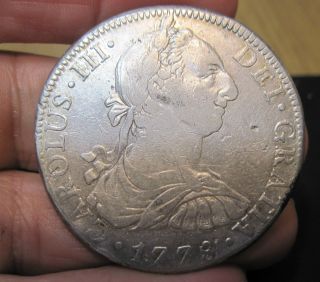 1778 F.  F (mexico) 8 Reales (silver) - - - Colonies - - - - Very Scarce - - - - - photo
