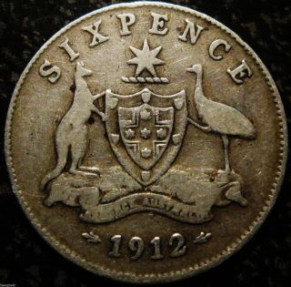 Australia 1912 6 Pence - In Fine - Even Wear On Both Faces photo