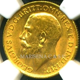 1913 Gr.  Britain Geo V Gold Coin Sovereign Ngc Cert Grade Au 58 photo