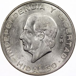 1956 Mexico 10 Pesos Silver Coin State Bu Unc photo