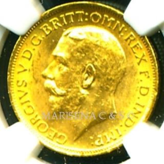 1915 S Australia G V Gold Coin Sovereign Ngc Cert Ms 62 Mesmerizing photo
