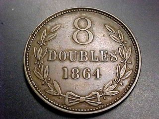 1864 Guernesey 8 Doubles Xf Bin Offer photo